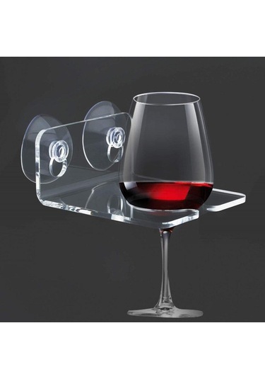 Mutfak Küvet Duvara Montaj Vantuz Akrilik Tek Şarap Cam Raf Tutucu Diğer