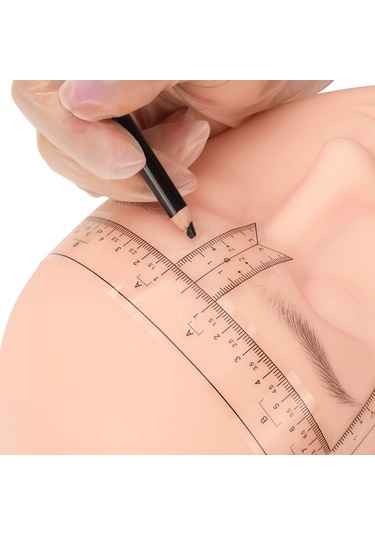 Wezone 10 Adet Tek Kullandırımlık Göz Kaşı Şablonu - Pvc Beyaz Ölçekli Tasarım Aracı, Profesyonel Ve Başlangıçcılar İçin Simetrik Kaş Çizimi Yardımcı Aleti