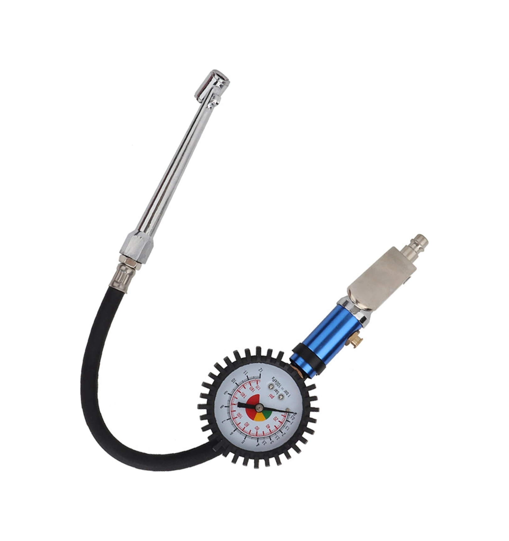 Tenfowee 12 Bar Alüminyum Lastik Basınç Test Cihazı, 55mm Çaplı Çift Okuma Gösterge, Otomatik Kapanan Bakır Uçlu, Basit Kullanım