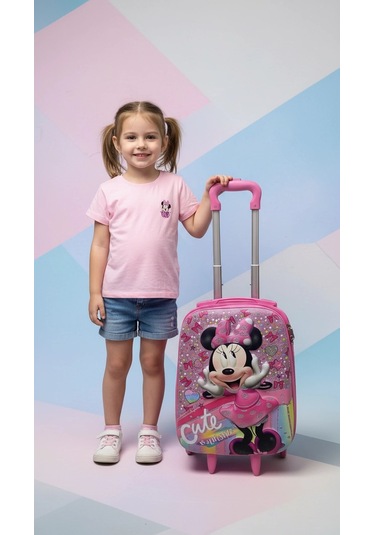Çocuk Pembe Kabin Boy Çekçekli Valiz Karakterli Pembe Çok Renkli
