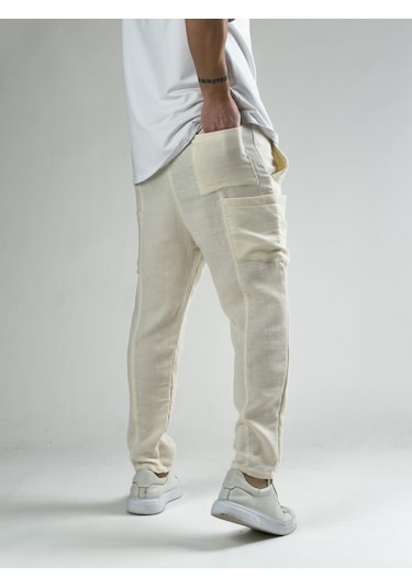 Cocopelli Keten Bej Erkek Jogger Pantolon Coc2817 Bej
