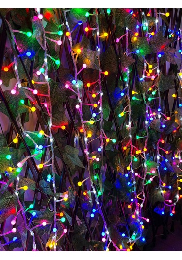 Jasper Yapay Çit Akardiyon 120cmx3m Ve Renkli Dekoratif Fonksiyonlu Işık 5 Metre