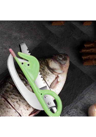 Shineyee 3'lü Balık Temizleme Seti: Çanak Kırıcı, Solungaç Ve Bağırsakçıcı - Paslanmaz Çelik Mutfak Aletleri 2 Adet Yeşil