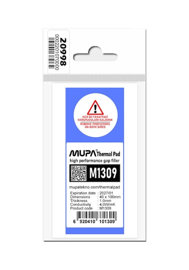Mupa Termal Ped / Thermal Pad 1.0Mm 4.0W/Mk 4X10Cm M1309