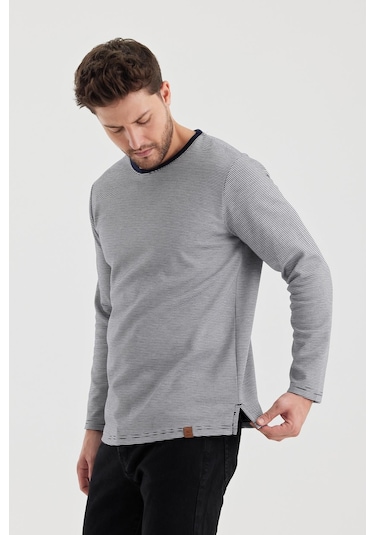 Alexander Gardi Alexandergardı Desenlı Yırtmaçlı Regular Fit Sweatshırt E22-751 00 001