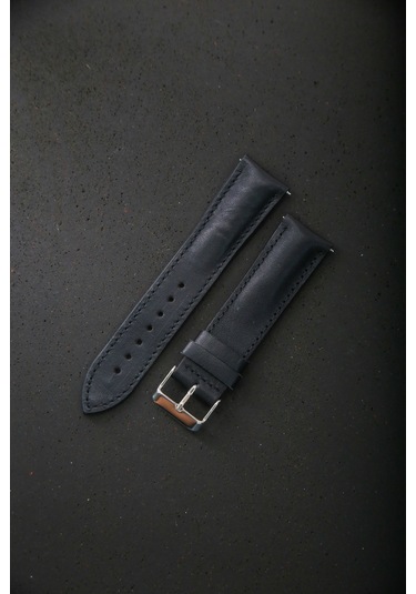 Hakiki Deri 22mm Akıllı Pimli Saat Kordonu Siyah