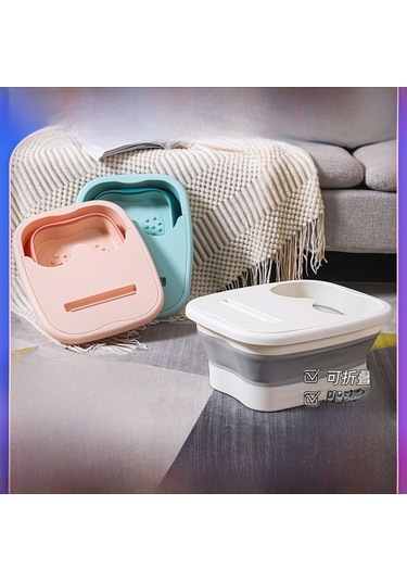 Yifomall Evde Taşınabilir Koyu Silikon Katlı Kaldırımlı Masajlı Ayak Banyosu Kapaklı Katlanabilir Ayak Yıkama Kaseği Yeşil Kapaklı Yeşil