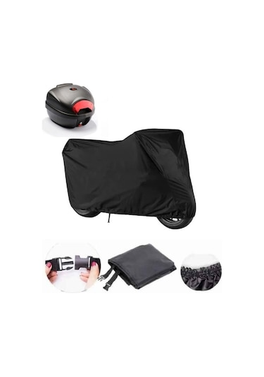 Kuba Çita 180-fc Arka Çanta Uyumlu Siyah Motosiklet Branda Su Geçirmez Dayanıklı Kumaş