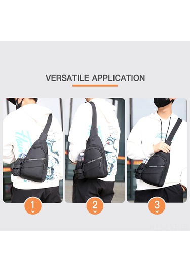 Youtek Erkekler İçin Oxford Kumaş Askılı Çanta, Su Flaske Cebi, Telefon Anahtar Para Taşıma, Elini Serbest Bırak, Koyu Gri Koyu Gri