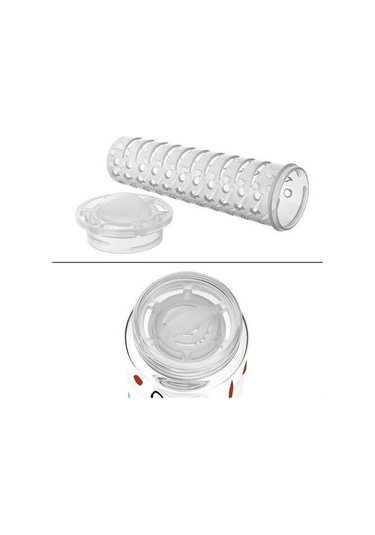 Tutma Saplı Kilitli Kendiliğinden Süzgeçli Kolay Taşınabilir Detoks Sporcu Diyet Matarası Şeffaf