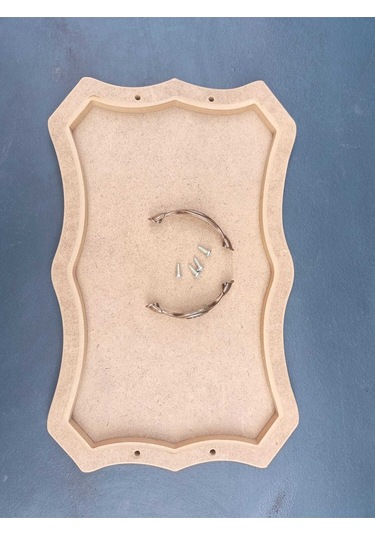 Na Neşeli Ahşap Sunum Tepsisi Dikdörtgen Desenli Metal Antik Kulplu Tepsi.orta Boy. Ham Ahşap Boyama. Ahşap Boyası Boyanabilir Ham Ahşap