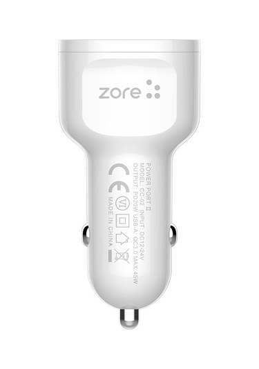 Biriva Home Cc-02 Hızlı Şarj Özellikli Led Işıklı Qc 3.0 Usb-a Ve Type-c Pd Araç Şarj Başlığı Pd 20w - Beya Beyaz