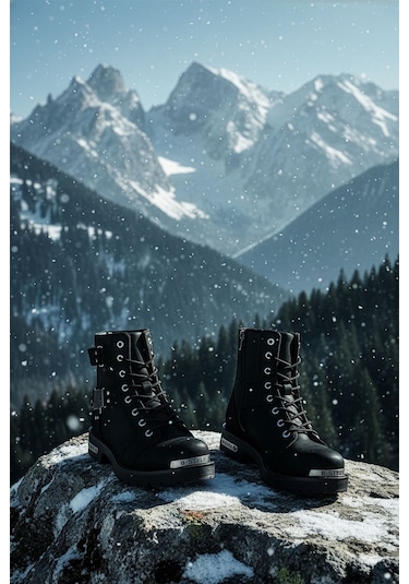 Big King Siyah Erkek Motorcu Bot Siyah