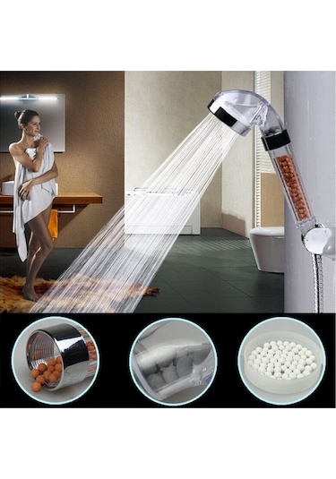 Boncuklu Duş Seti Takım Terapi Relax Duş Başlığı Kalsiyum  Filtreli Diğer