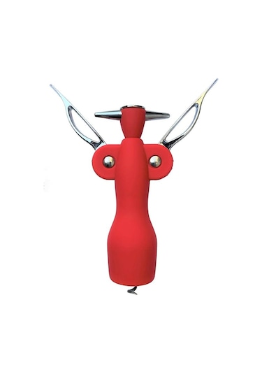 Paslanmaz Çelik Silikon Tirbuşon / Şarap Açacağı Kırmızı
