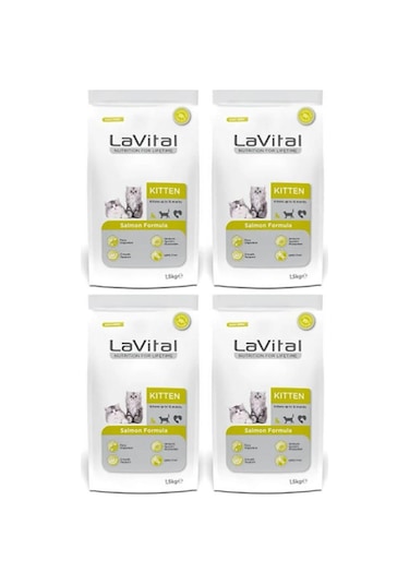 La Vital Kitten Somonlu Yavru Kedi Maması 4 x 1500 G