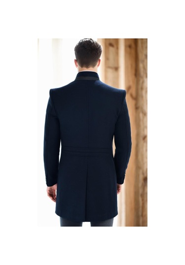 Plt8367 Dewberry Erkek Palto-düz Lacivert Düz Lacivert