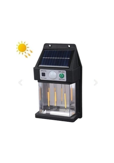 Gold Silver Güneş Enerjili Sensörlü Duvar Apliği Sarı Işık 10w Sarı