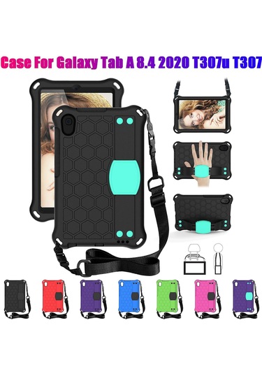 Galaxy Tab A 8.4 İnç 2020 T307/t307u Tablet İçin Kılıf, Düşmeye Karşı Dayanıklı, Stand Ve Kayışlı Mavi
