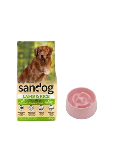 Sandog Premium Lamb&rice Yavru Köpek Maması 15 Kg,yavaş Yeme Mama Kabı 175 Ml.