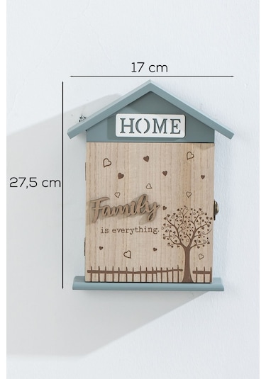 Porsima 2073 Duvara Montajlı Dekoratif Anahtarlık Dolabı - Duvar Askılı Anahtar Saklama Kabini 17x27,5cm