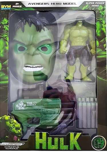 Prestij Oyuncak Figürlü Maskeli Tabancalı Hulk Seti Fab.0250 Hulk