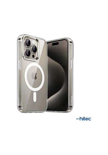 Schitec İphone 15 Pro Max Magsafe Özellikli Şeffaf Kılıf
