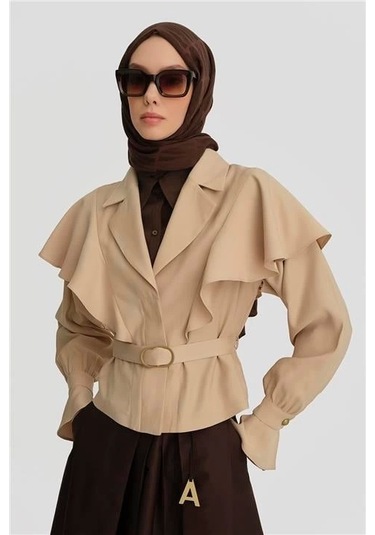 Armine Kolu Seyyar Ceket 25y5906 Aytaşı Krem