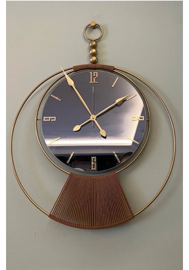 MetaQuartz Aksesuar Aynalı Sayra Saat , Modern Dekoratif Ledli Pilli Duvar Saati Gold