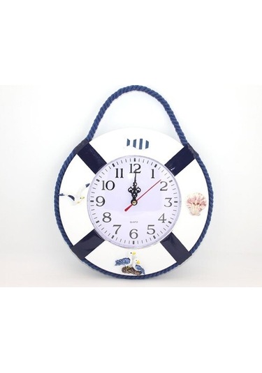 Ahşap Marin Duvara Asmalı Saat Renkli