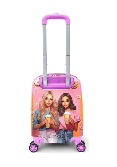 Coral High İki Kız Baskılı Kız Çocuk Pembe Çocuk Valizi - 16790 Çok Renkli