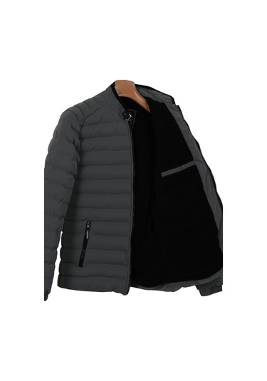 Erkek Dar Kesim Karbon Deri Şişme Mont Rar01226 001