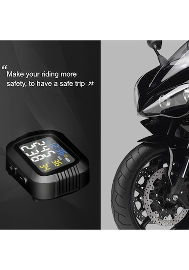 Hallow-motosiklet Lastik Basıncı Monitörü Dağ Bisikleti Kablosuz K17403