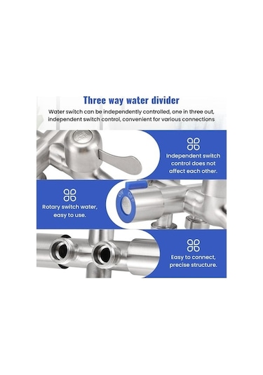 Tongxida Bosphorusboutique Yollu Yollu Vanası Üç Musluk Musluğu Makinesi Lavabo Gümüş Çamaşır Bantlı Açı 2 Ub Renkli Çok Renkli