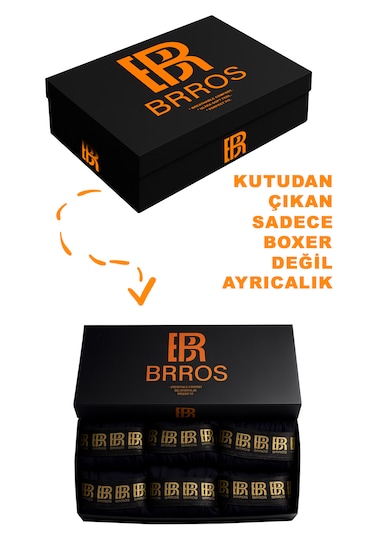 Maksfd Erkek 6 Lı Pamuklu Boxer Set Rahat Ve Esnek İç Giyim Erkek Boxer- Brros Modeli Lacivert