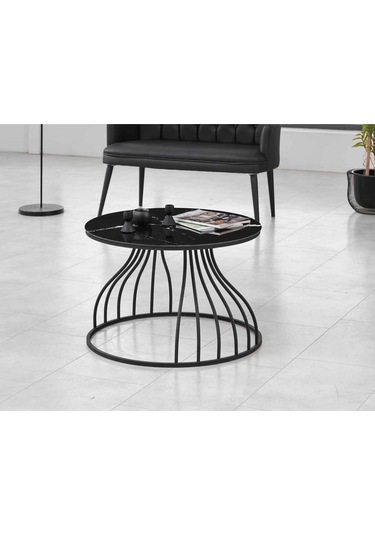 Garden House 2'li Siyah Deri Ahşap Ayaklı Ofis Koltuğu Siyah