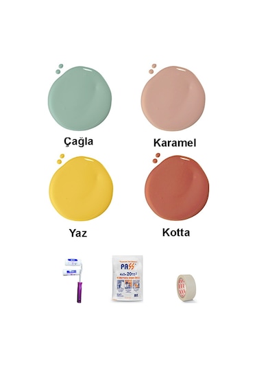 Bi Boya Geometrik Duvar Boyama Seti 7 - 1 L