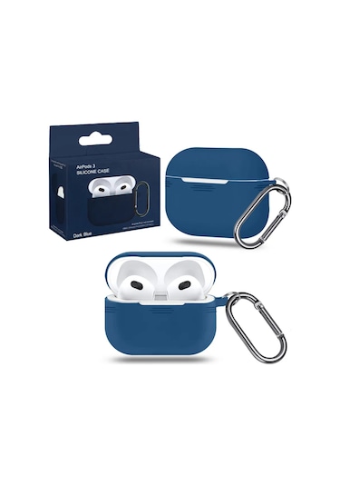 Proaks  Airpods Uyumlu 3 İçin Karbinli Silikon Kılıf 216497273 Mavi