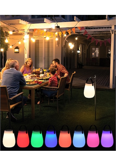 Güneş Enerjili Kamp Feneri Açık Hava Su Geçirmez Peyzaj Beyaz