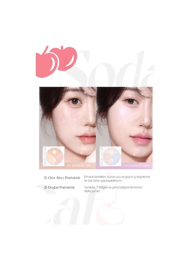 İnci Işıltıları İçeren Aydınlatıcı Paleti Perıpera V Highlighter Ad 001 Shining On Shine Bright