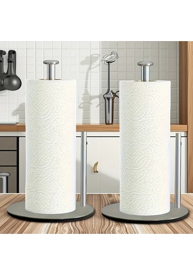 Honeybeeshop Mutfak Rulo Tutucu 2 Adet Siyah Premium Paslanmaz Celik Papir Rulo Tutucu Tezgah Rulo Dagiticisi -