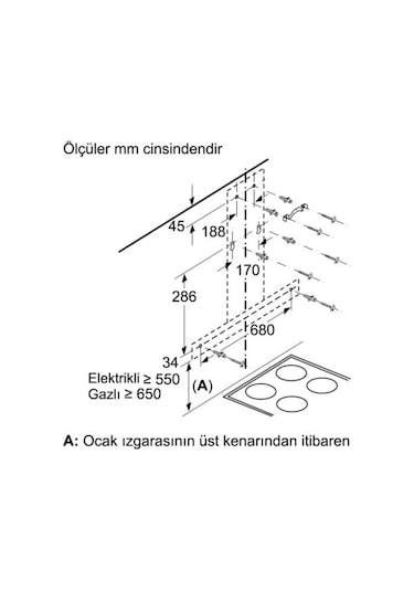 Bosch DWB95BC50T Duvar Tipi 90 CM Davlumbaz