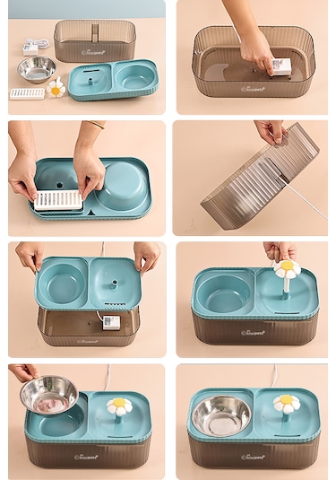 Kiwi Pets Kpf-10548 Mama Kabı Ve Otomatik Evcil Hayvan Su Çeşmesi