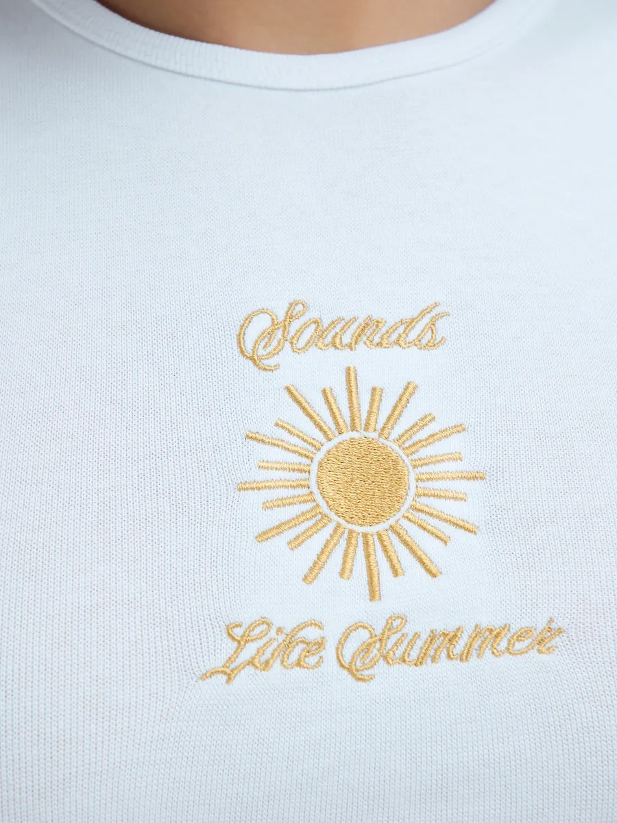 Tvoe Nakışlı Yazlık Atlet 432473419 Beyaz