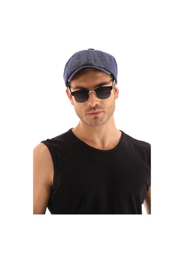 Yazlık Kasket Lacivert Çizgili Lacivert