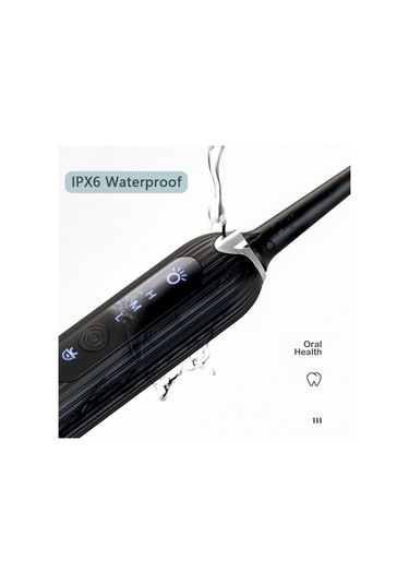 Skycity Ultrasonic Diş Temizleyici: Taş Ve Plak Kaldırıcı, 4 Değiştirilebilir Uç Fırçalama, Dil Temizleme , Ipx6 Su Geçirmez, Siyah Renk