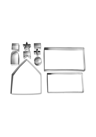 Noel Bisküvi Kalıpları 10'lu Set, 3d Çelik, Kurabiye/ev Formu, Pastane Aletleri Çok Renkli Çok Renkli