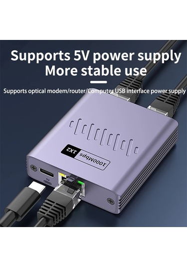 Elmpaly 2si1 Rj45 Ağ Anahtarı Ve Router Usb Güçlü 1000mbps