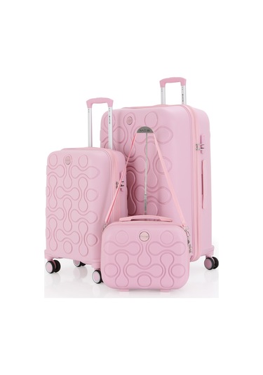 Mçs Polipropilen 3lü Valiz Seti Büyük & Kabin & Makyaj V376 S23sy1000053-set 00070 Pudra