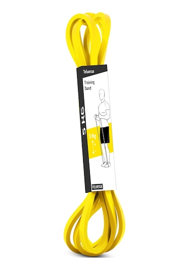 5 Kg Direnç Bandı Kas Geliştirme Lastiği Fitness Pilates Cross Training Bant Sarı - Hafif Sert Sarı